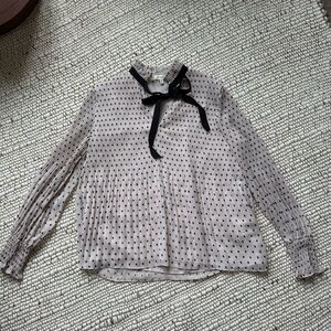 Max Studio Black and Cream Patterned Blouse